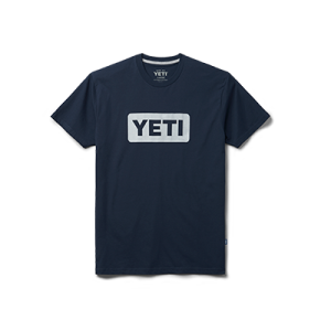 YETI Premium Logo Badge Short Sleeve T-Shirt Navy Navy/White