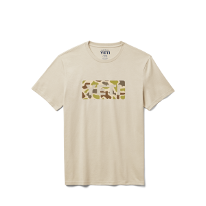 YETI Camo Logo Badge Short Sleeve T-Shirt Sand