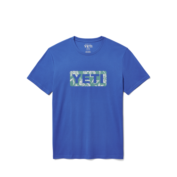 YETI Floral Logo Badge Short Sleeve T-Shirt Cobalt