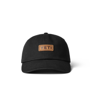 YETI Leather Logo Badge Hat Black Black