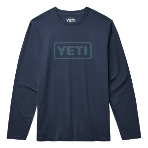 YETI Logo Badge Long Sleeve Shirt Navy