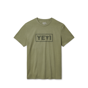 YETI Steer Badge Short Sleeved T-Shirt Heather Olive Heather Olive